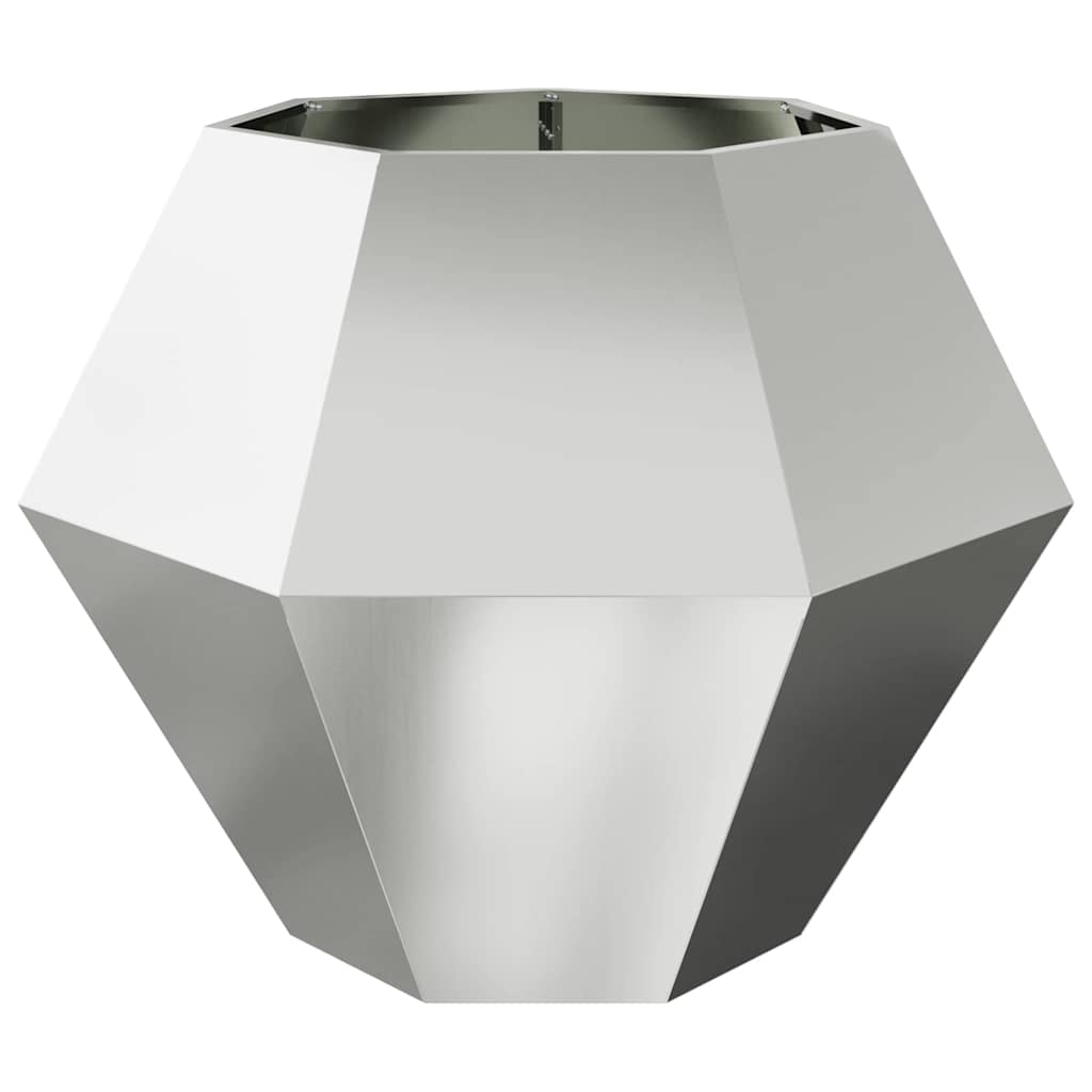 Jardinera 2 Pcs Plateado 100 X 100 X 80 Cm Acero Galvanizado_5