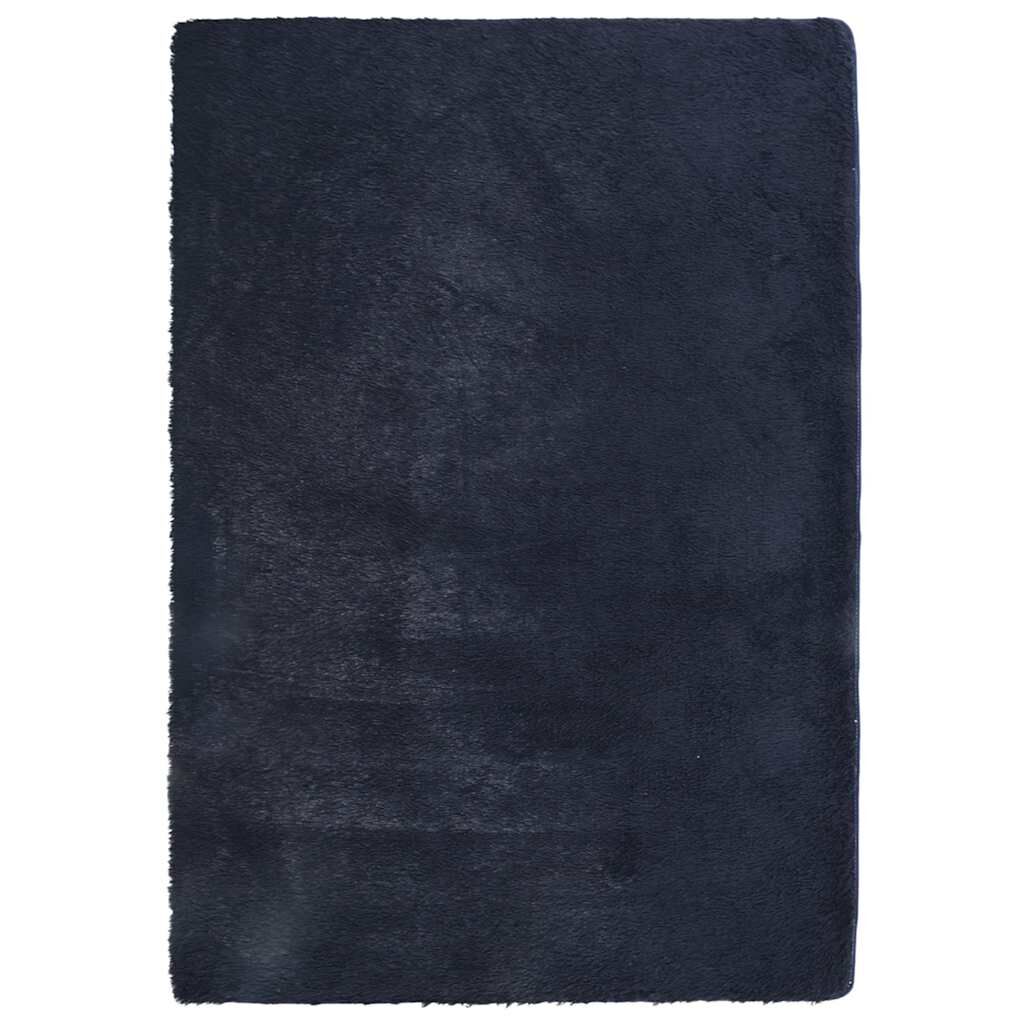 Vidaxl Alfombra De Pelo Largo Navarra Azul Marino 120x170 Cm Poliéster_0