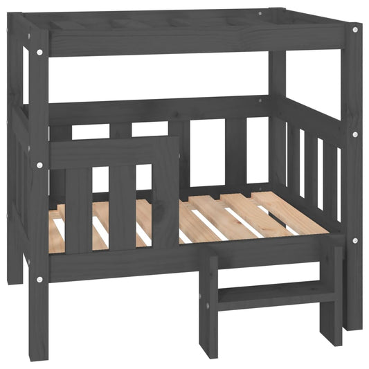 Vidaxl Cama Para Perros Madera Maciza De Pino Gris 75,5x63,5x70 Cm_0