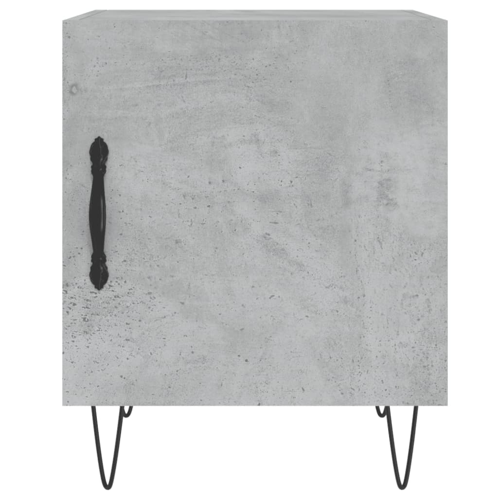 Mesita De Noche Madera De Ingeniería Gris Hormigón 40x40x50 Cm_4