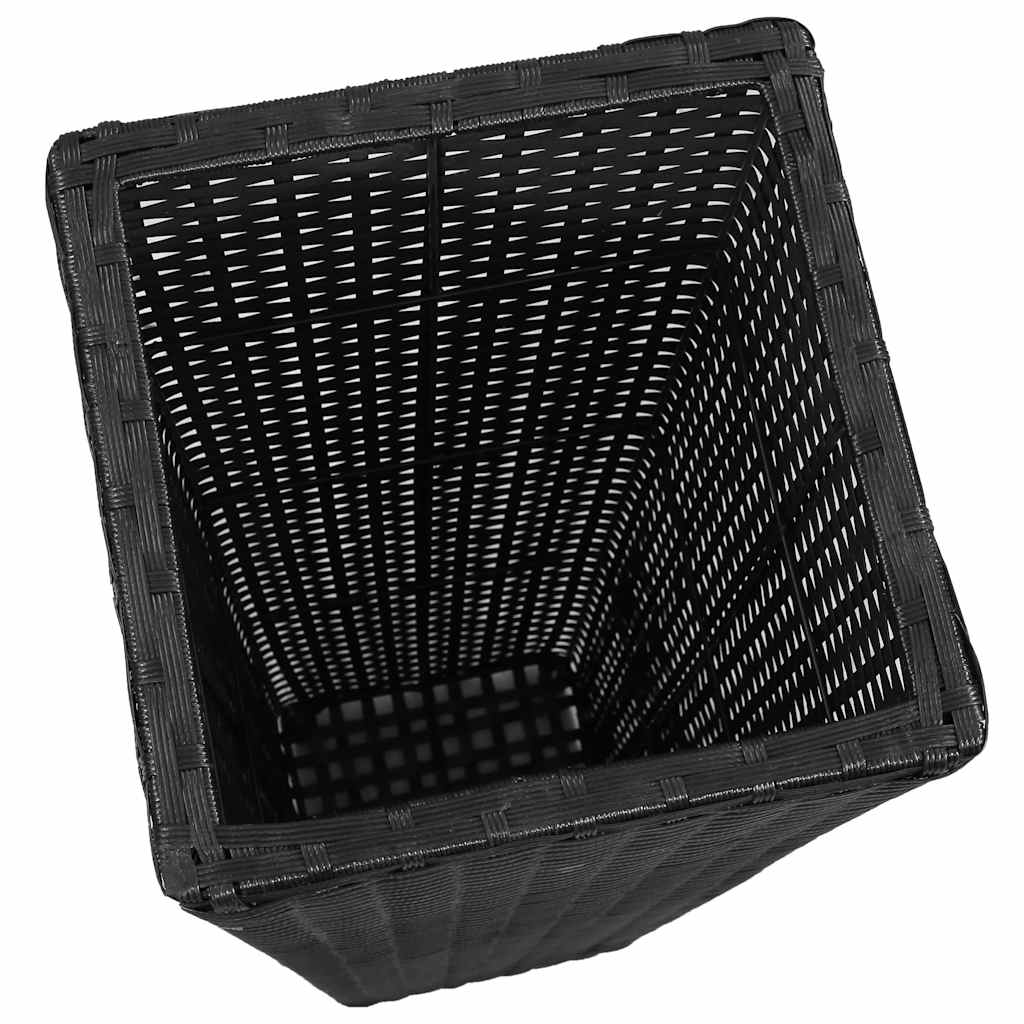 Conjunto De Arriates De Ratán Sintético Negro 3 Piezas_4