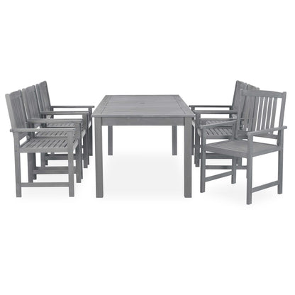 Vidaxl Set De Comedor De Jardín 7 Piezas Madera Maciza De Acacia Gris_1