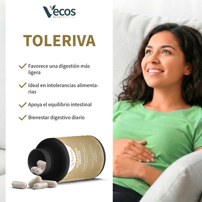 Toleriva Vecos 60 Cápsulas | Digestión Y Enzimas Digestivas | Probióticos, Lactasa Y Bromelaína_3