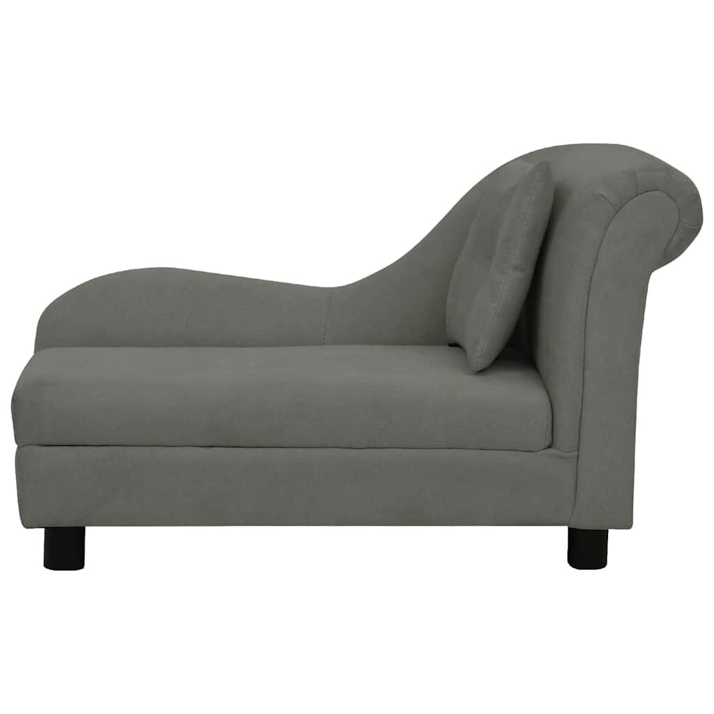Vidaxl Sofá Para Perros Con Almohada Gris Oscuro Felpa 83x44x44 Cm_3