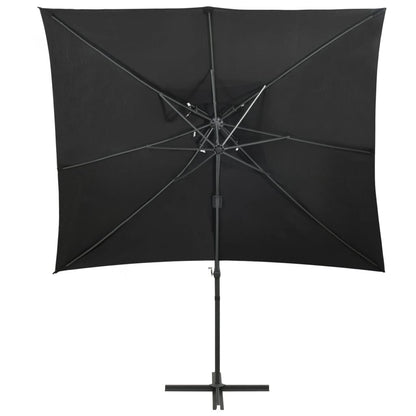 Vidaxl Sombrilla Jardín Voladiza Con Cubierta Doble Negro 250x250 Cm_1
