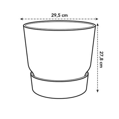 Vaso Elho Greenville Antracite 18 cm com Pires Integrados