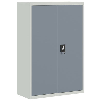 Armario Archivador Acero Gris Claro Y Gris Oscuro 90x40x140 Cm_1