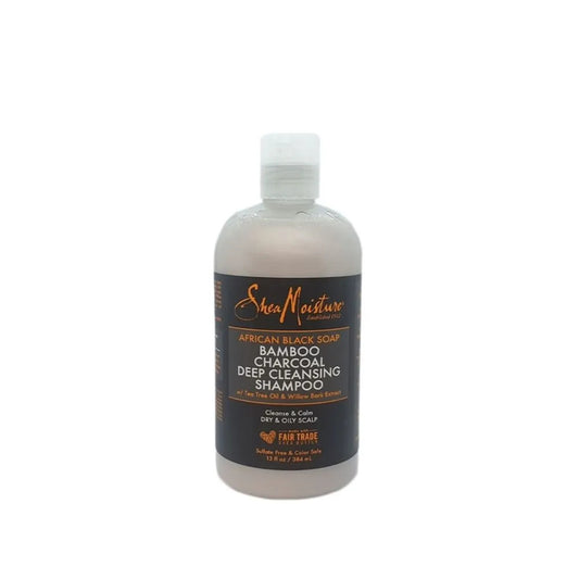Champú Limpiador Profundo Jabón Negro Africano Carbón Bambú Shea Moisture 384ml_0