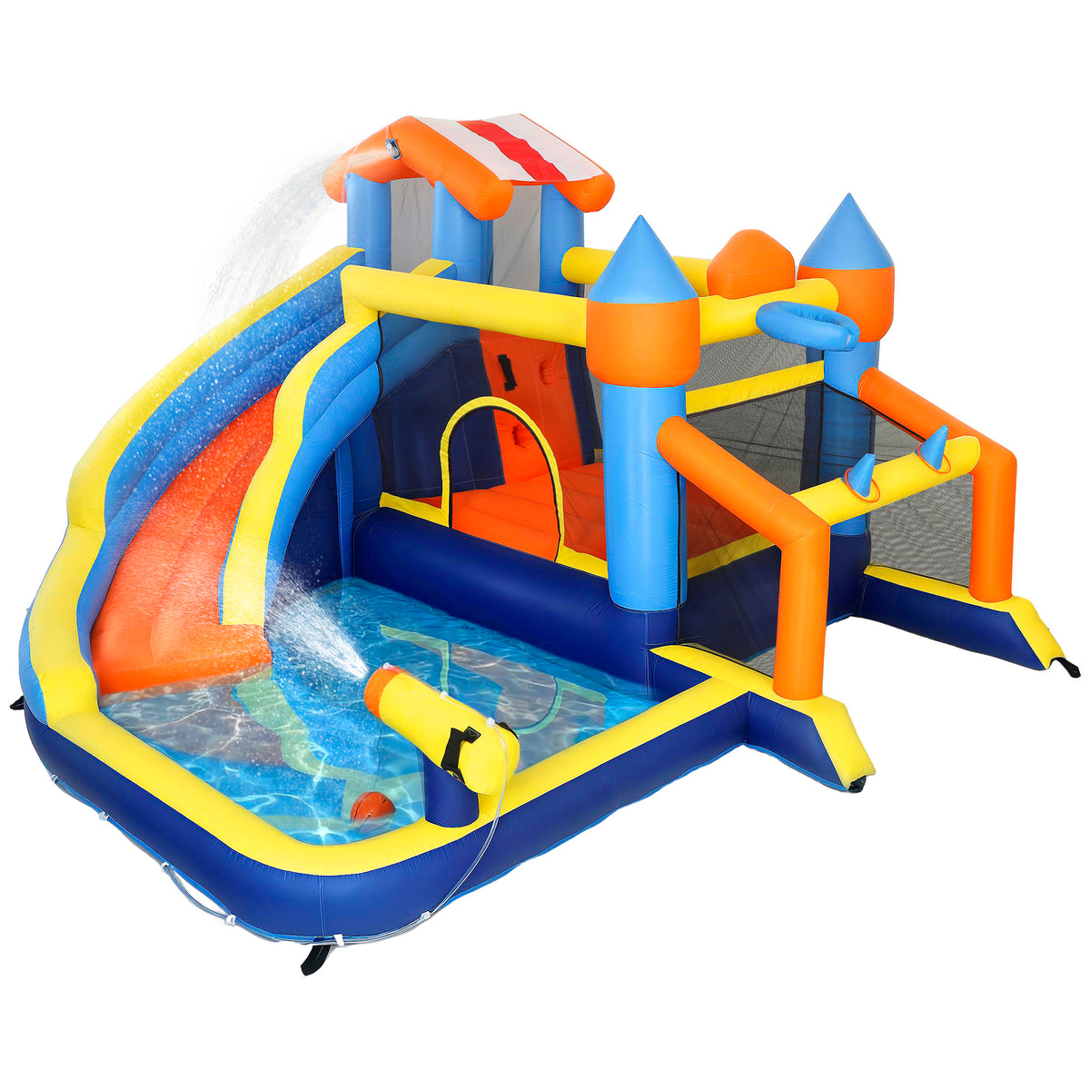 Castillo Inflable Acuático Aiyaplay Tela Oxford Multicolor 350x325x210 Cm_0