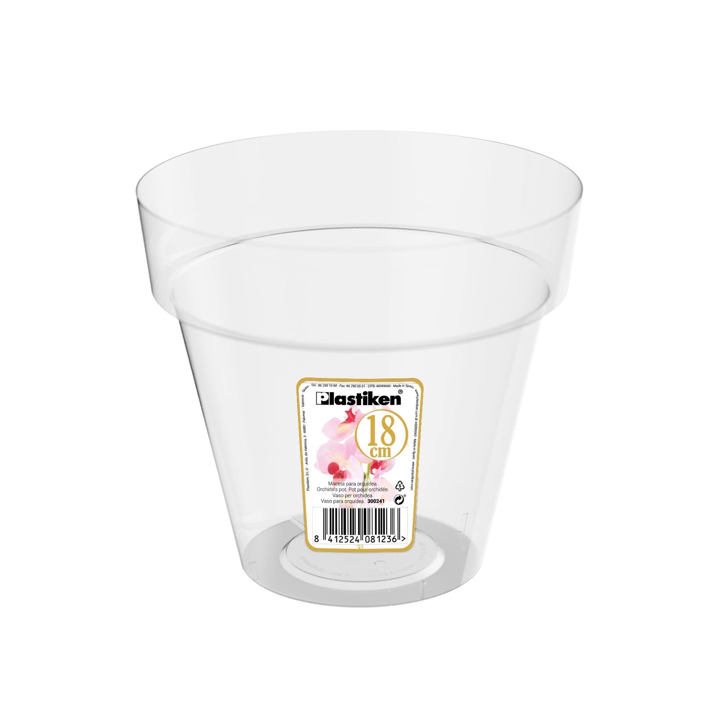 Vaso transparente para orquídeas Tes ⌀ 22