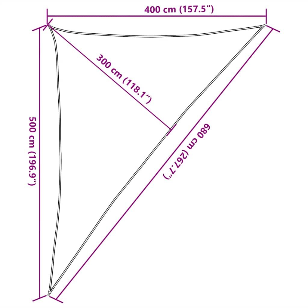 Vidaxl Toldo De Vela Triangular Hdpe Amarillo 160 G/m² 4x5x6,8 M_2