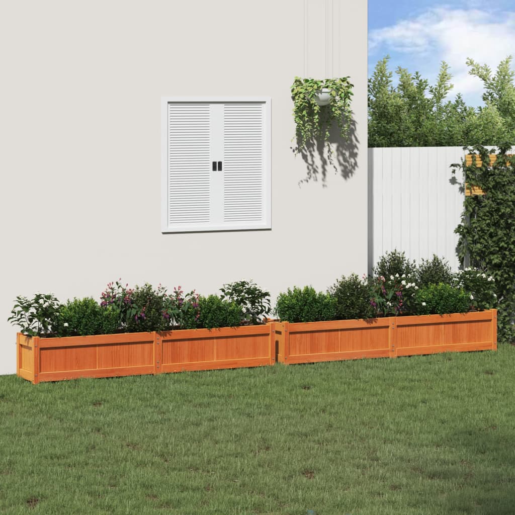 Jardineras De Exterior 2 Uds Madera Maciza De Pino Marrón Cera_2