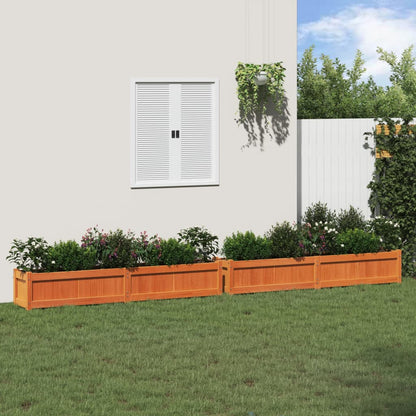 Jardineras De Exterior 2 Uds Madera Maciza De Pino Marrón Cera_2