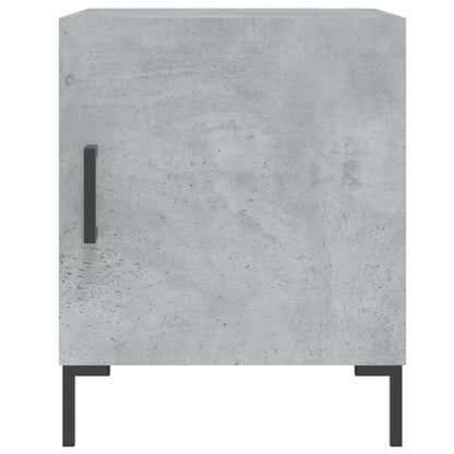 Mesita De Noche Madera De Ingeniería Gris Hormigón 40x40x50 Cm_2