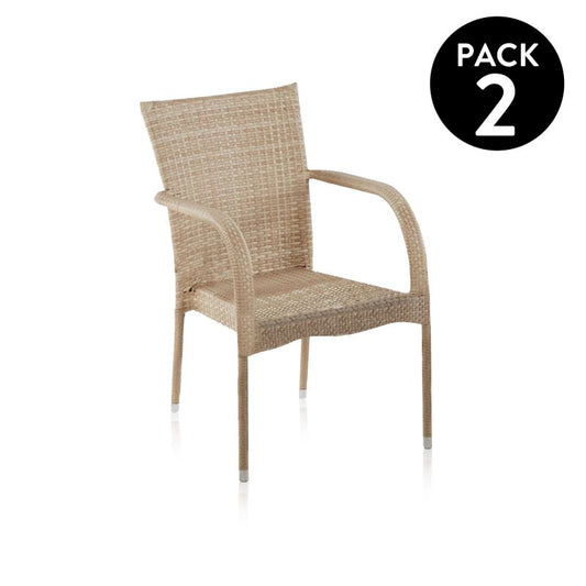 Pack 2 Sillas De Exterior Xara Rattán, Rattan, 60 X 91 X 58_0