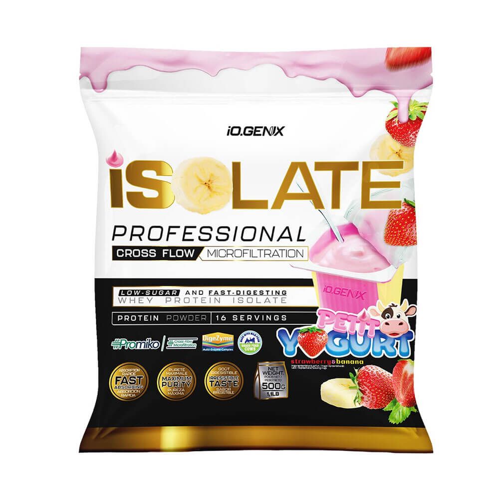 Isolate Profesional - 500g - Fresa Banana - Proteína De Aislado De Suero Isolate - Io.genix_0