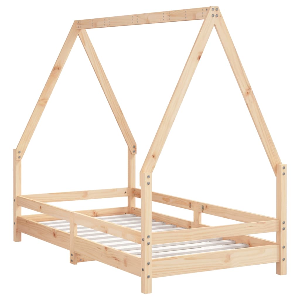 Estructura De Cama Para Niños Madera Maciza De Pino 80x160 Cm / Vetonek_0