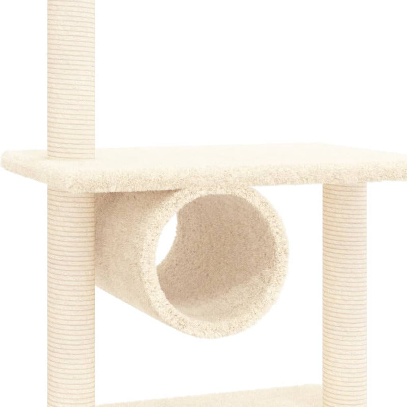 Vidaxl Rascador Para Gatos Con Postes De Sisal Color Crema 279 Cm_5