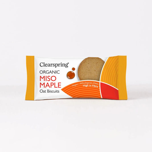 Bolachas de aveia com miso e bordo biológico Clearspring 40g
