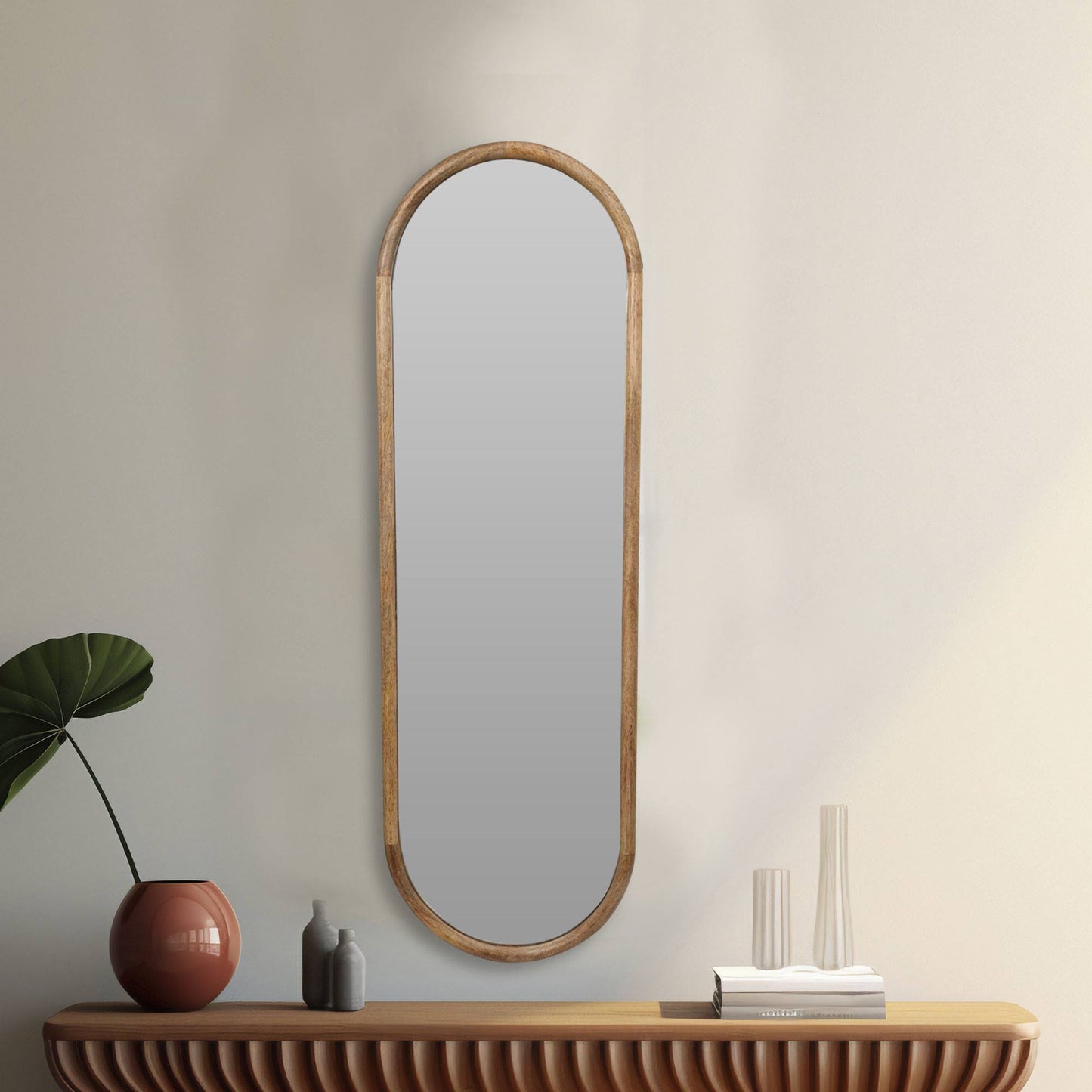 Espejo Ovalado En Madera H.115cm - Well Home_2
