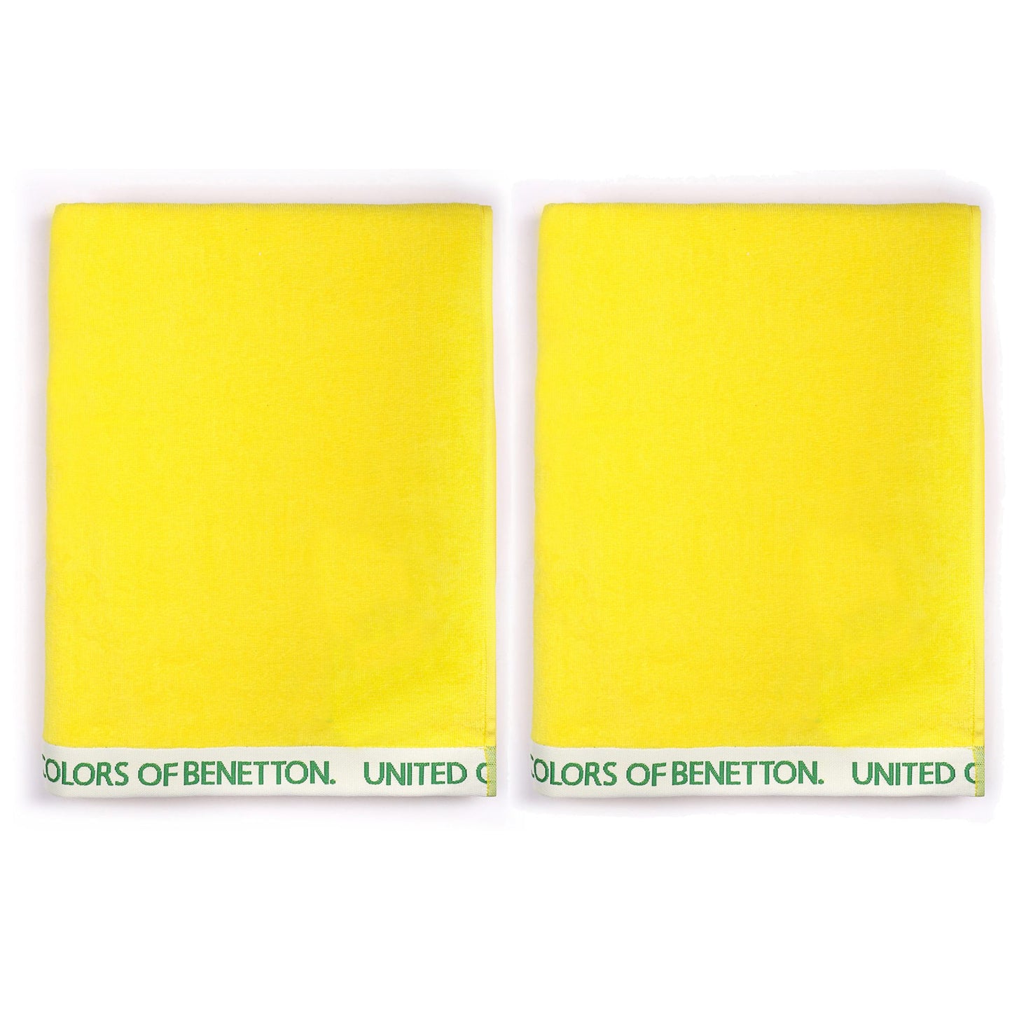 Set 2 Toalla De Playa 90x160cm 380gsm Velour 100%algodon Amarillo Casa Benetton_0