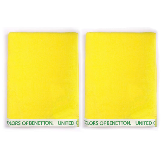 Set 2 Toalla De Playa 90x160cm 380gsm Velour 100%algodon Amarillo Casa Benetton_0