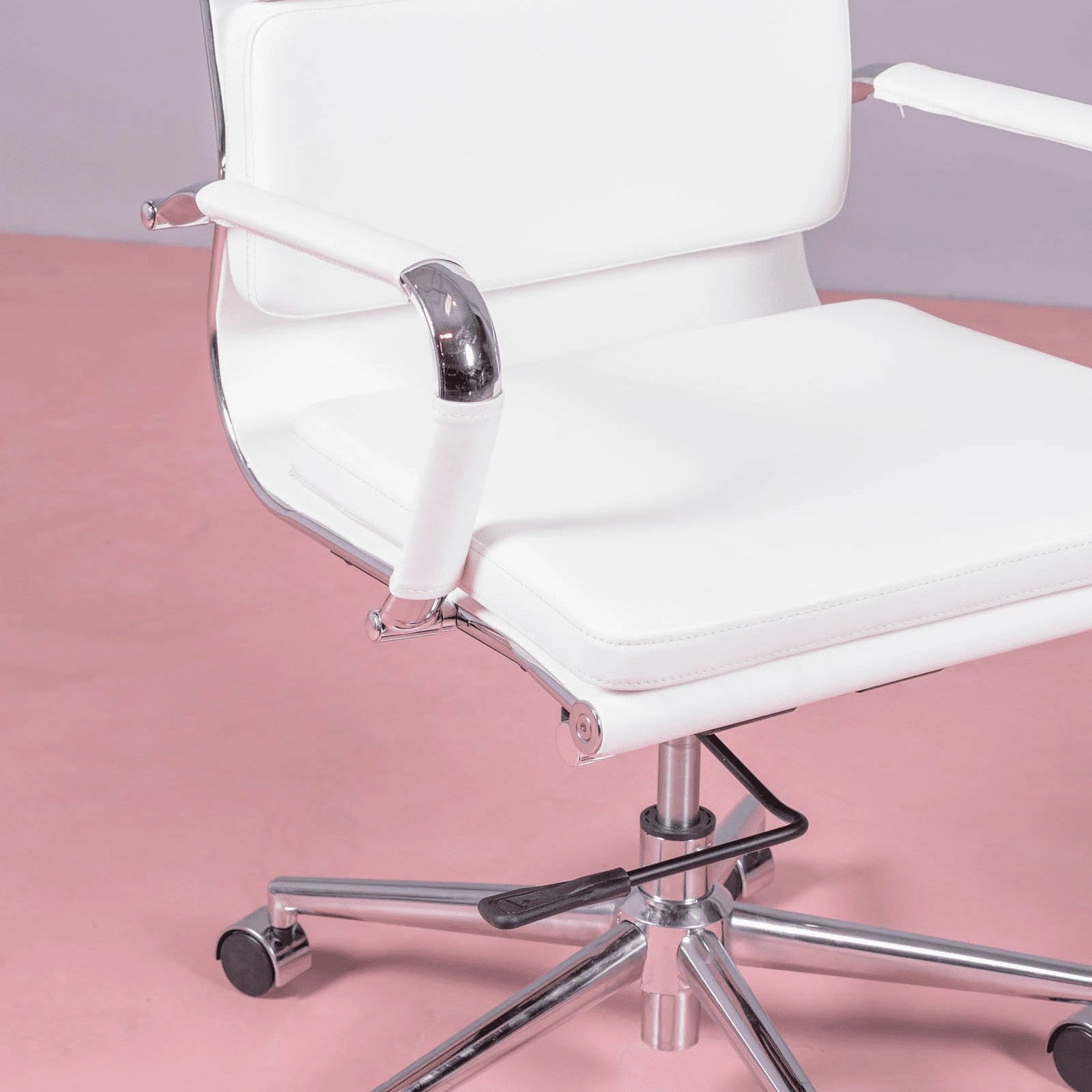 Silla De Escritorio Con Ruedas Y Respaldo Acolchado En Polipiel - Alu S_2