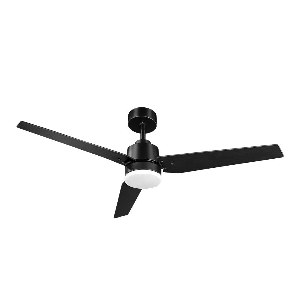 Ventilador Dc Captus 22w Negro 3 Aspas Negro/roble 132d Reg. Intensidad 2180lm 3000k-6000k C/remoto, Timer, Mem._1
