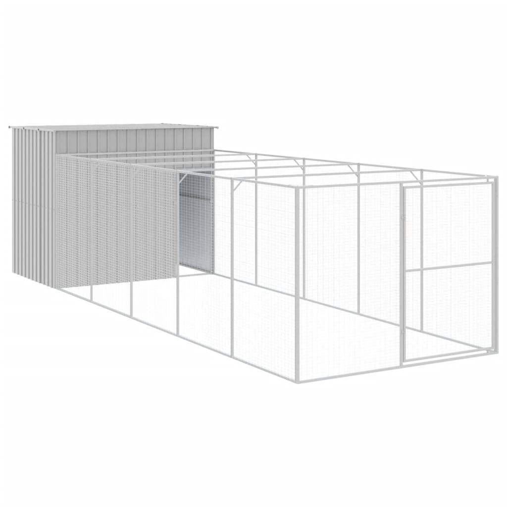 Caseta Perros Corral Acero Galvanizado Gris Claro 214x661x181cm_0