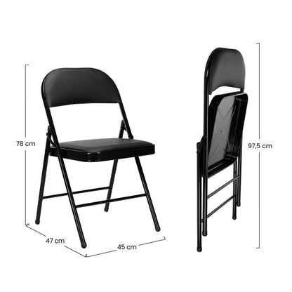 Silla Plegable Acolchada Negra 7house_5