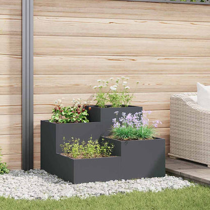 Maceta Para Jardín Antracita 100 X 100 X 60 Cm Acero_1