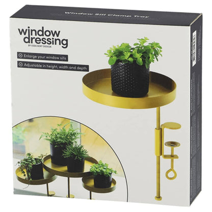 Esschert Design Bandeja Para Plantas Con Abrazadera Redonda Dorada M_4