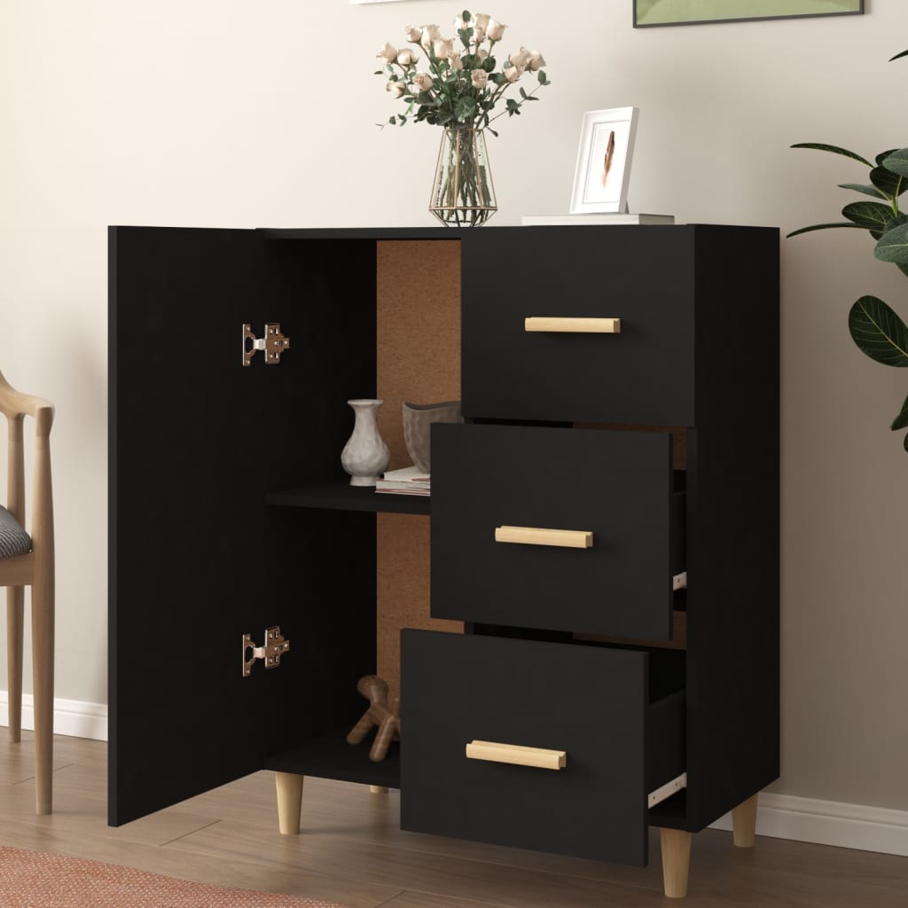 Aparador De Madera De Ingeniería Negro 69,5x34x90 Cm / Vetonek_2