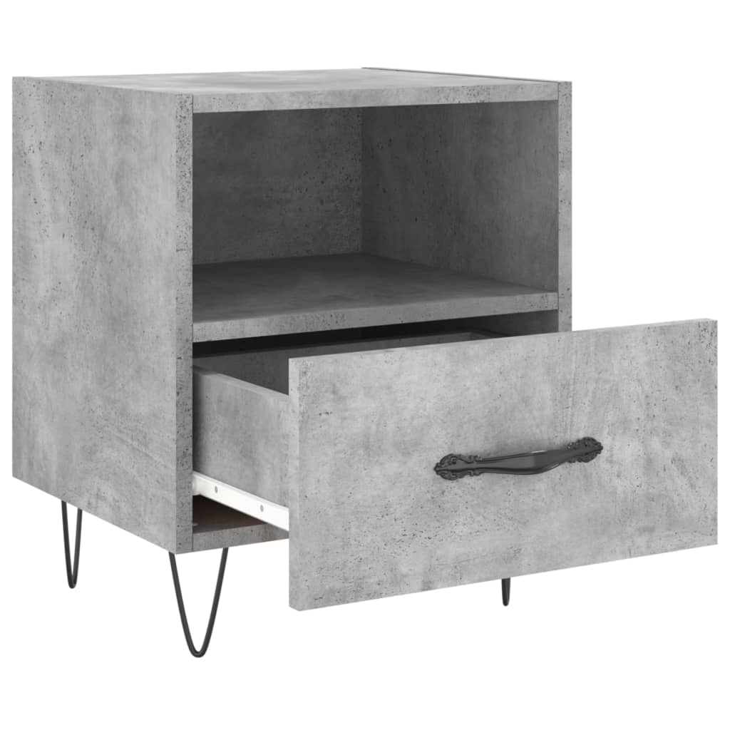 Mesita De Noche Madera Ingeniería Gris Hormigón 40x35x47,5 Cm_1