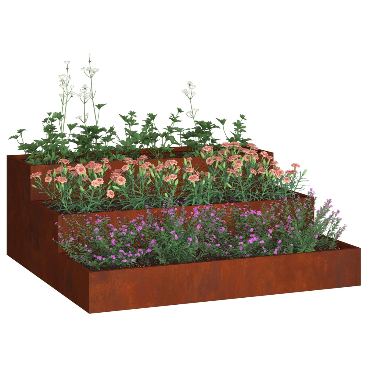 Macetero De Jardín Oxidado 90 X 90 X 35 Cm Acero Autopatinable_2