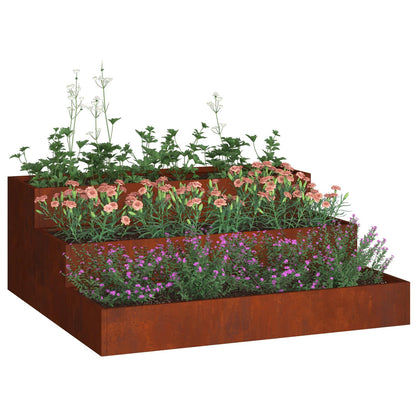 Macetero De Jardín Oxidado 90 X 90 X 35 Cm Acero Autopatinable_2
