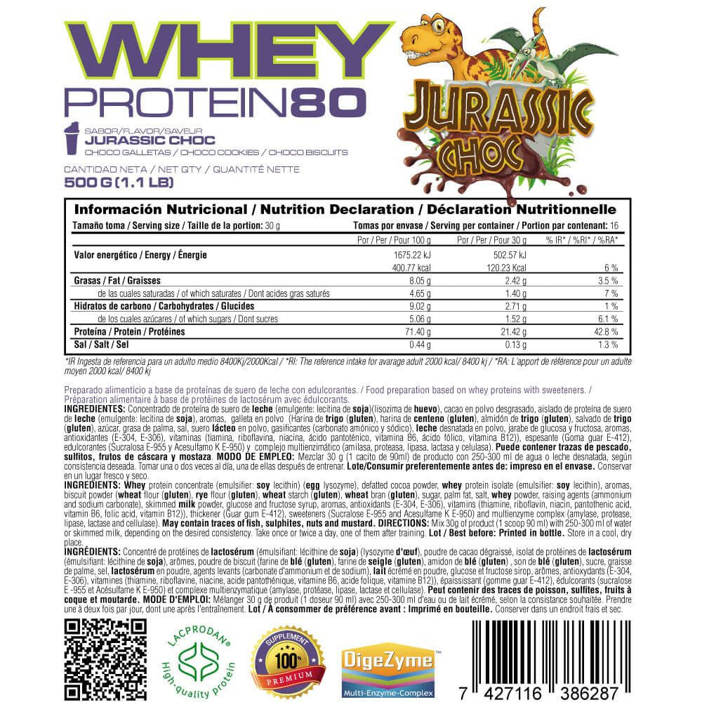 Whey Protein80 - 500g - Jurassic Choc - Aumenta La Masa Muscular - Masmusculo_4