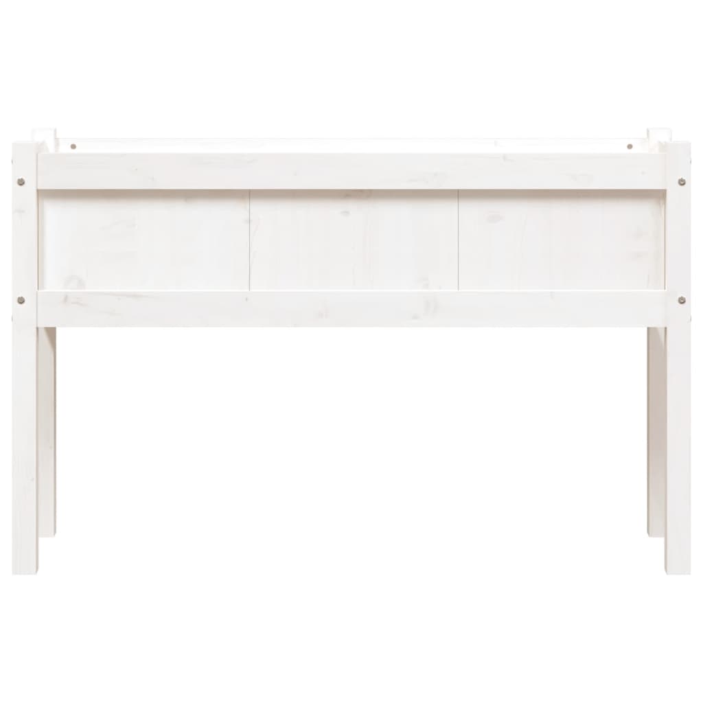 Jardinera Con Patas Madera Maciza De Pino Blanco 110x31x70 Cm_4