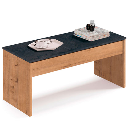 Mesa Centro Elevable, Comedor, Salón, Mesita Café Auxiliar Para Sofá, 47x100x50cm/58x100x50cm, Briebe, Opal, Madera_1