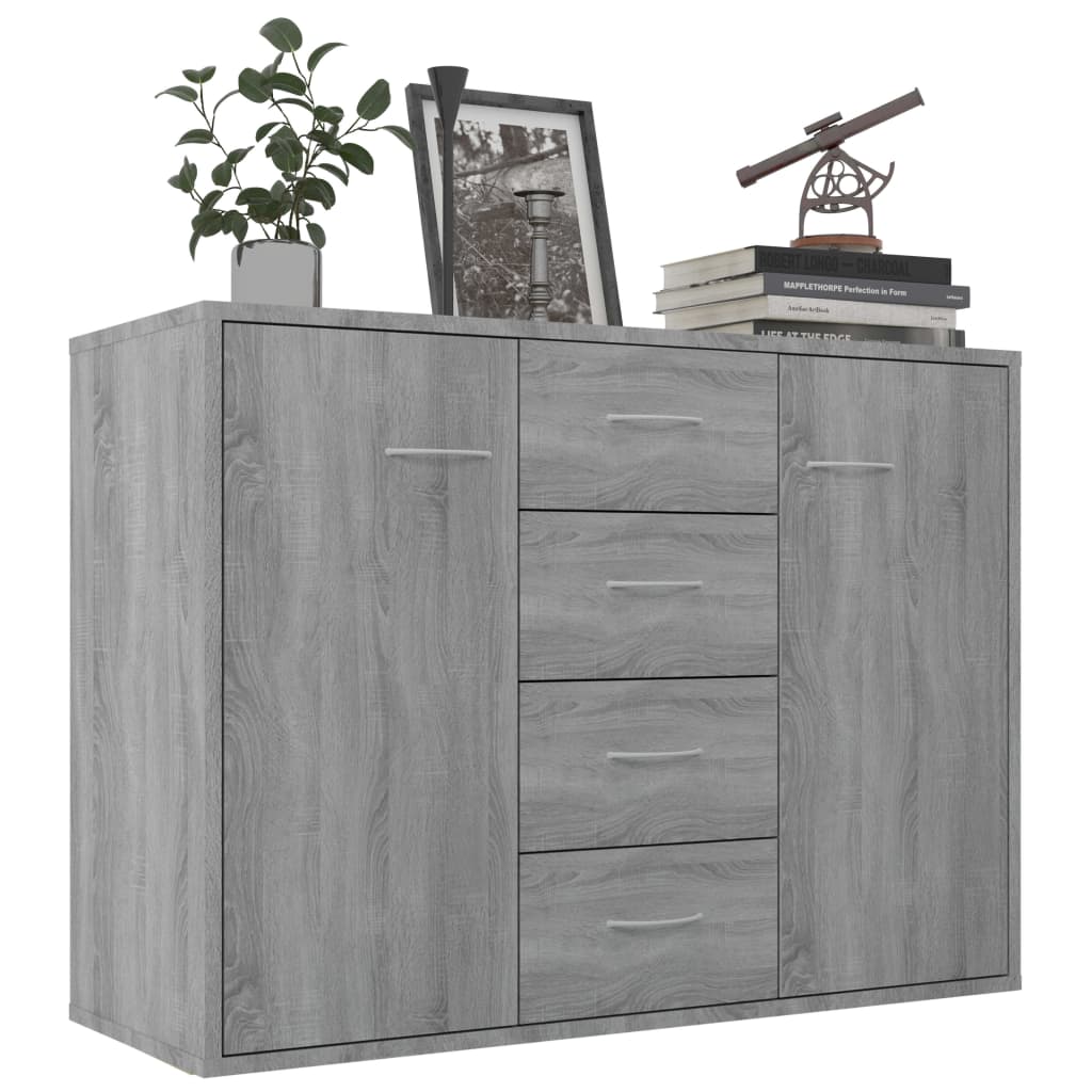 Aparador De Madera Contrachapada Gris Sonoma 88x30x65 Cm / Vetonek_1