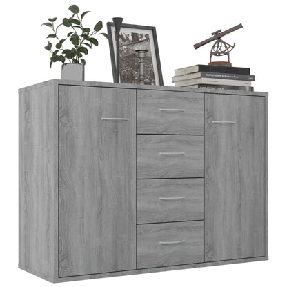 Aparador De Madera Contrachapada Gris Sonoma 88x30x65 Cm / Vetonek_1