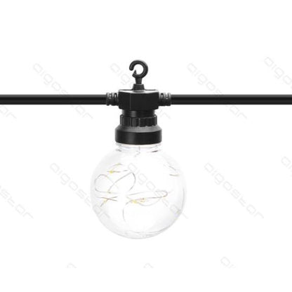 Grinalda LED 10 lâmpadas transparentes branco quente 8M para interiores e exteriores