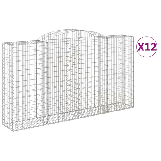 Cestas Gaviones 12 Uds Forma De Arco Hierro 300x50x160/180 Cm_0