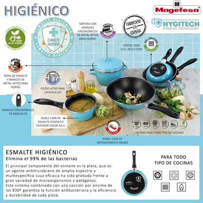Magefesa Colección Higiénico Cazo 16 En Acero Esmaltado Vitrificado, Apto Inducción Y Lavavajillas_2