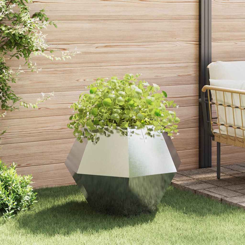 Jardinera 2 Uds. Plateado 75 X 75 X 60 Cm Acero Inoxidable_3