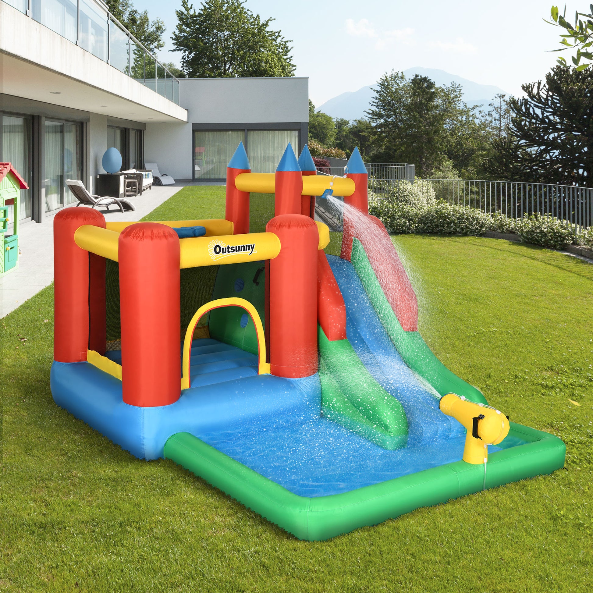 Outsunny Castillo Hinchable Para Niños +3 Años 330x245x215 Cm Multicolor_1