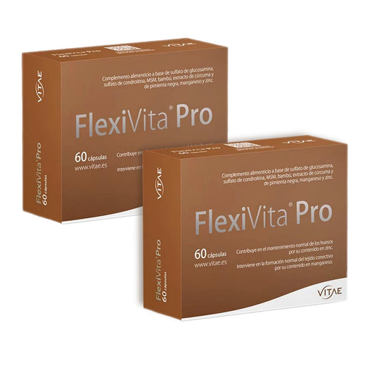 Embalagem de 2 cápsulas Flexivita Pro Vitae 60 cápsulas