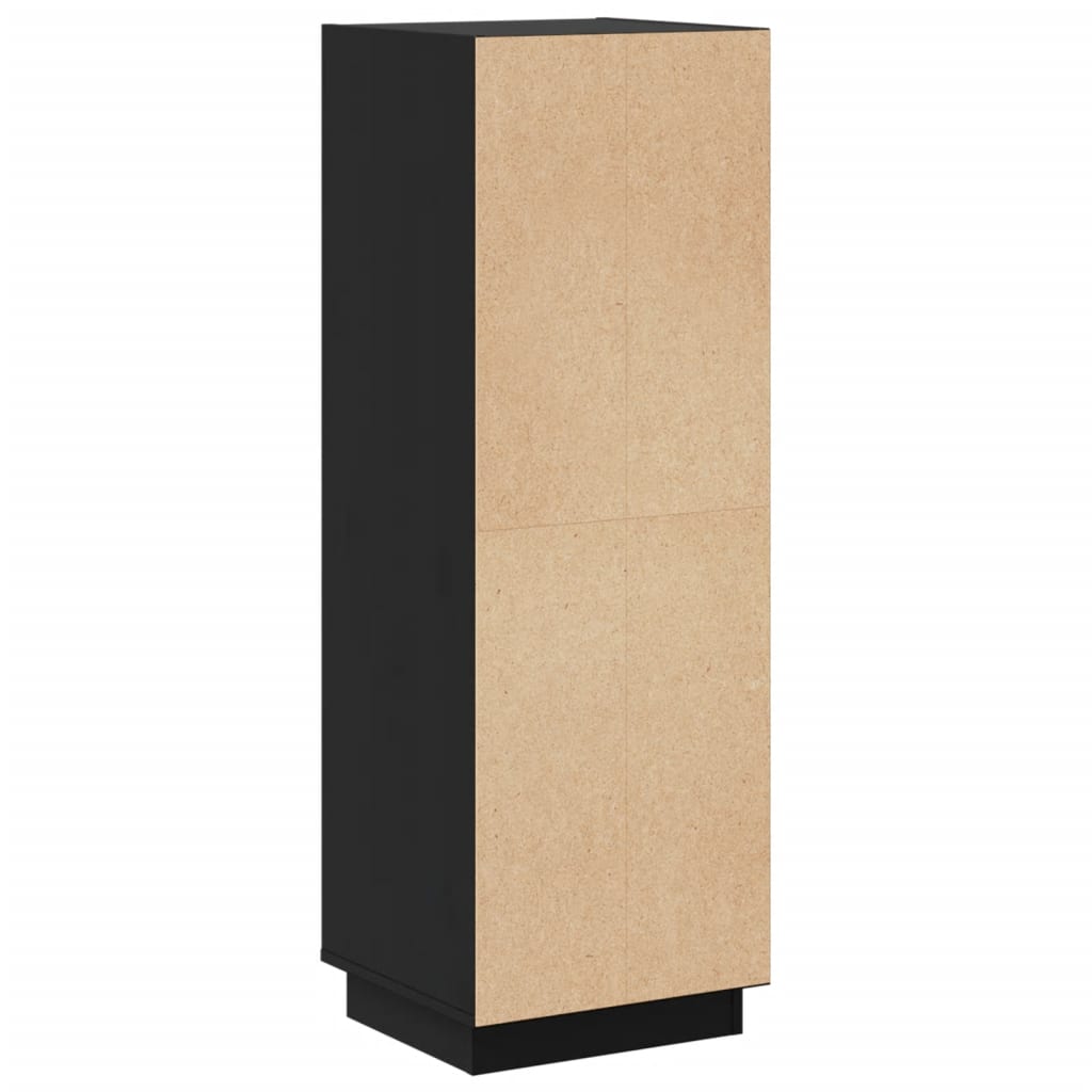 Aparador Alto De Madera Maciza De Pino Negro 37x34x110 Cm / Vetonek_4