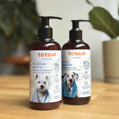 Pack Suavidade e Brilho para cães Totem Naturals Champô + Condicionador