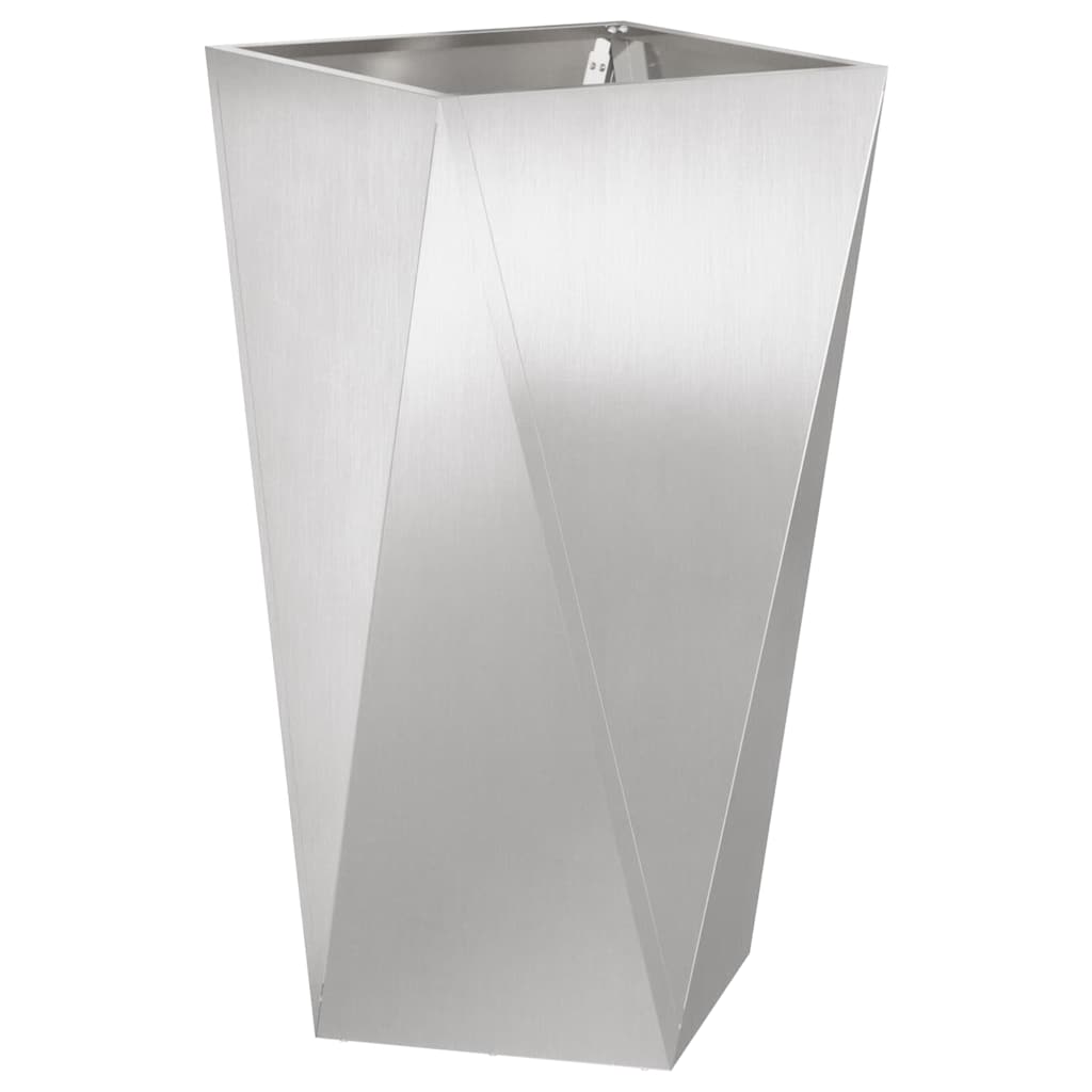 Jardinera 2 Pcs Plateado 40 X 40 X 75 Cm Acero Inoxidable_4